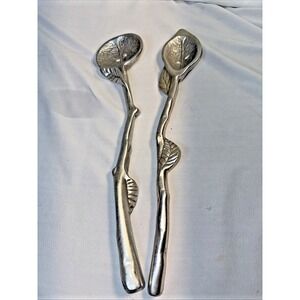 Mariposa Cast Aluminum  Branch Stem Lemon and Oragne  Salad Serving Set